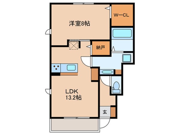 サニープレイス十一屋D棟の物件間取画像